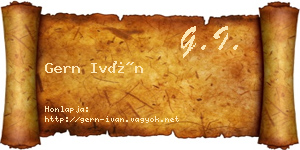 Gern Iván névjegykártya